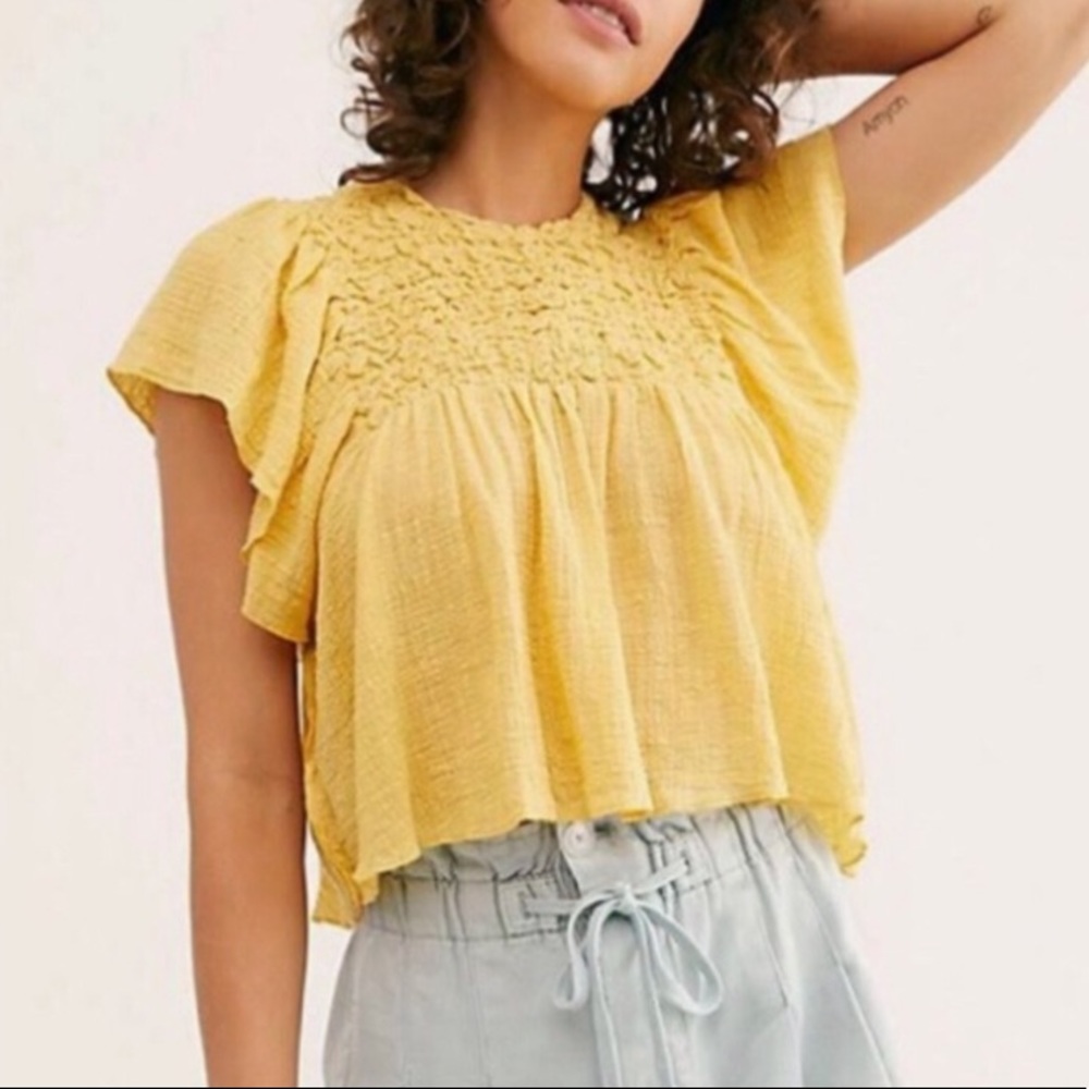 Free People Hyacinth Yellow Top